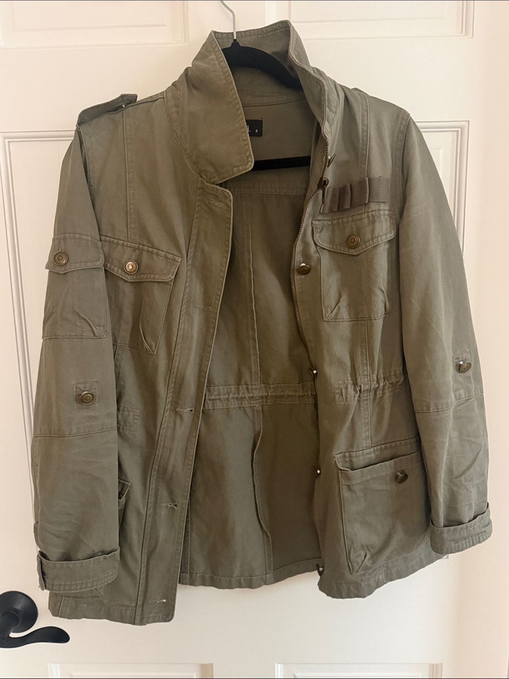 Dotti Olive Green Field Jacket with Utility Pockets